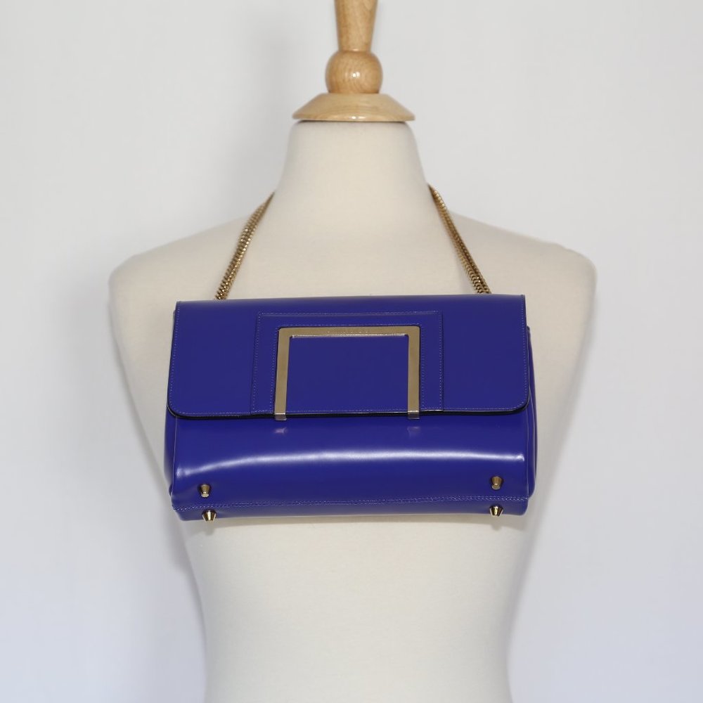 ICONIC JIMMY CHOO Violet Alba Shoulder Chain bag Retail$1690 - Picture 4 of 14